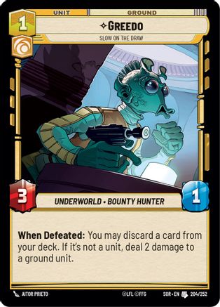 Greedo - Slow on the Draw (204/252)[Spark of Rebellion] Star Wars: Unlimited Single Disney