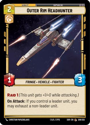 Outer Rim Headhunter (208/252)[Spark of Rebellion] Star Wars: Unlimited Single Disney