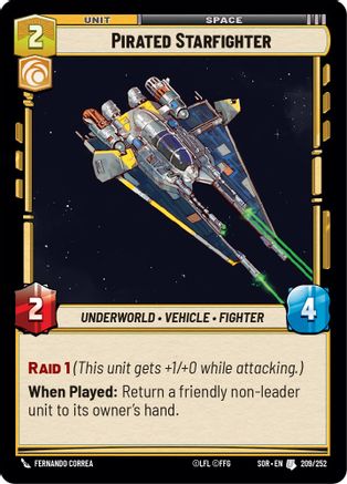 Pirated Starfighter (209/252)[Spark of Rebellion] Star Wars: Unlimited Single Disney