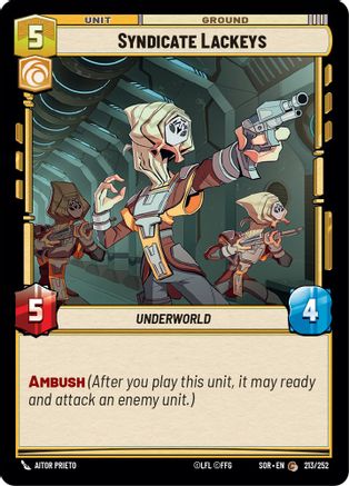 Syndicate Lackeys (213/252)[Spark of Rebellion] Foil Star Wars: Unlimited Single Disney