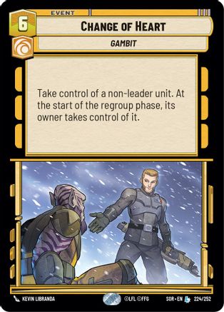 Change of Heart (224/252)[Spark of Rebellion] Star Wars: Unlimited Single Disney