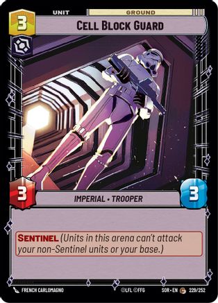 Cell Block Guard (229/252)[Spark of Rebellion] Foil Star Wars: Unlimited Single Disney