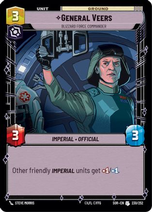 General Veers - Blizzard Force Commander (230/252)[Spark of Rebellion] Star Wars: Unlimited Single Disney