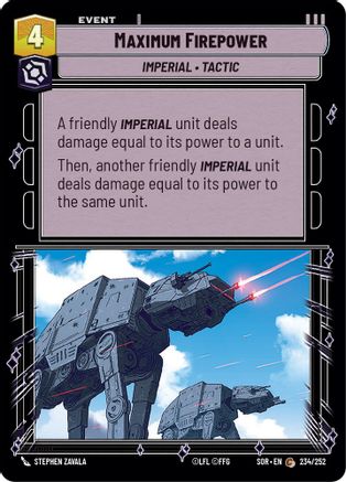 Maximum Firepower (234/252)[Spark of Rebellion] Foil Star Wars: Unlimited Single Disney