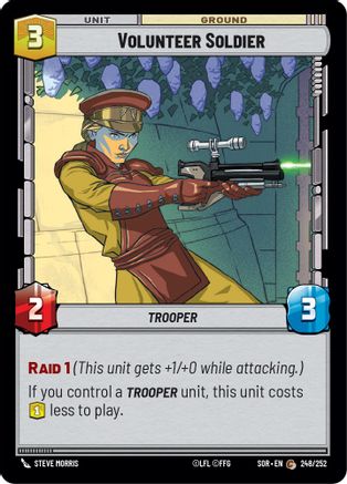 Volunteer Soldier (248/252)[Spark of Rebellion] Foil Star Wars: Unlimited Single Disney