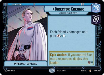 Director Krennic - Aspiring to Authority (001/252)[Spark of Rebellion] Star Wars: Unlimited Single Disney