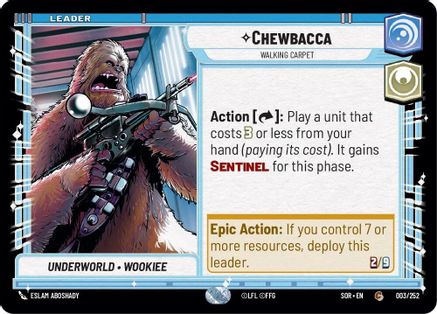 Chewbacca - Walking Carpet (003/252)[Spark of Rebellion] Star Wars: Unlimited Single Disney