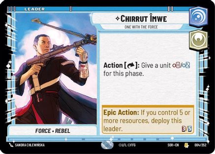 Chirrut Imwe - One With The Force (004/252)[Spark of Rebellion] Star Wars: Unlimited Single Disney