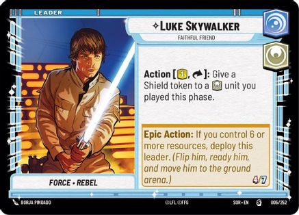 Luke Skywalker - Faithful Friend (005/252)[Spark of Rebellion] Star Wars: Unlimited Single Disney