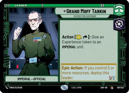 Grand Moff Tarkin - Oversector Governor (007/252)[Spark of Rebellion] Star Wars: Unlimited Single Disney