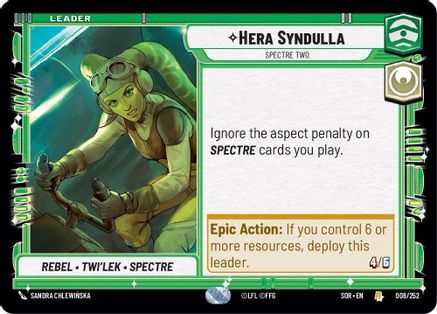 Hera Syndulla - Spectre Two (008/252)[Spark of Rebellion] Star Wars: Unlimited Single Disney