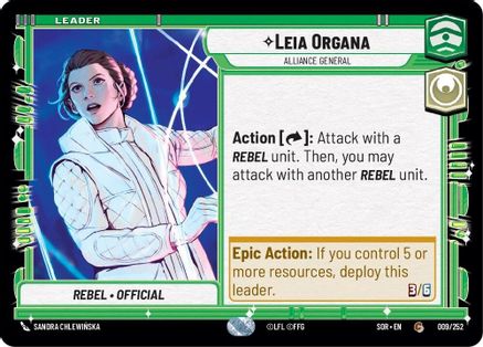 Leia Organa - Alliance General (009/252)[Spark of Rebellion] Star Wars: Unlimited Single Disney