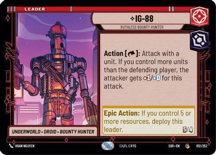 IG-88 - Ruthless Bounty Hunter (012/252)[Spark of Rebellion] Star Wars: Unlimited Single Disney