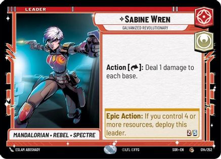 Sabine Wren - Galvanized Revolutionary (014/252)[Spark of Rebellion] Star Wars: Unlimited Single Disney