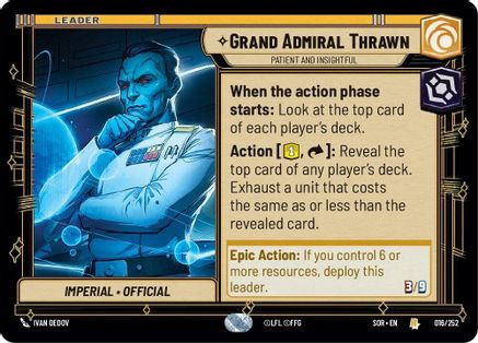 Grand Admiral Thrawn - Patient and Insightful (016/252)[Spark of Rebellion] Star Wars: Unlimited Single Disney