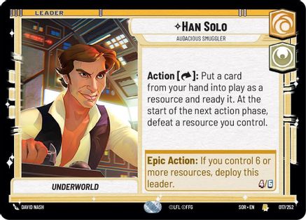 Han Solo - Audacious Smuggler (017/252)[Spark of Rebellion] Star Wars: Unlimited Single Disney