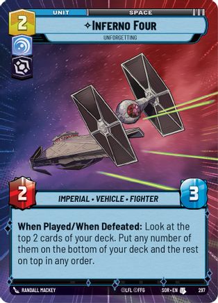 Inferno Four - Unforgetting (Hyperspace) (297)[Spark of Rebellion] Foil Star Wars: Unlimited Single Disney