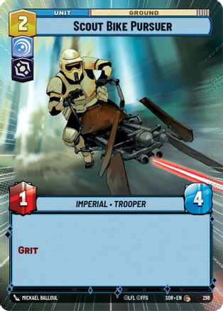Scout Bike Pursuer (Hyperspace) (298)[Spark of Rebellion] Star Wars: Unlimited Single Disney