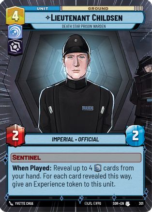 Lieutenant Childsen - Death Star Prison Warden (Hyperspace) (301)[Spark of Rebellion] Foil Star Wars: Unlimited Single Disney
