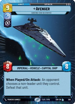 Avenger - Hunting Star Destroyer (Hyperspace) (306)[Spark of Rebellion] Star Wars: Unlimited Single Disney