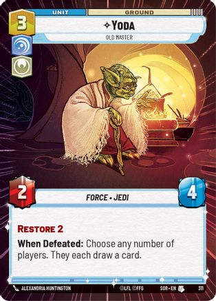 Yoda - Old Master (Hyperspace) (311)[Spark of Rebellion] Star Wars: Unlimited Single Disney