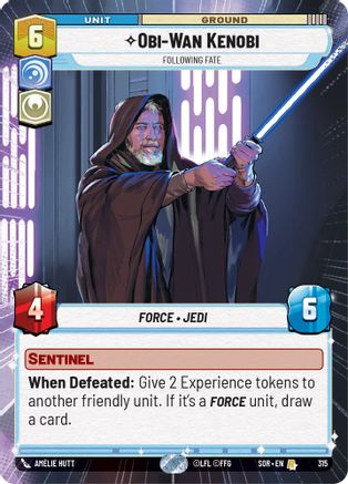 Obi-Wan Kenobi - Following Fate (Hyperspace) (315)[Spark of Rebellion] Foil Star Wars: Unlimited Single Disney