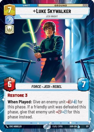Luke Skywalker - Jedi Knight (Hyperspace) (317)[Spark of Rebellion] Foil Star Wars: Unlimited Single Disney