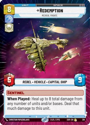 Redemption - Medical Frigate (Hyperspace) (318)[Spark of Rebellion] Foil Star Wars: Unlimited Single Disney