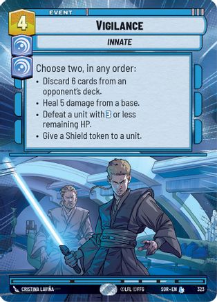 Vigilance (Hyperspace) (323)[Spark of Rebellion] Star Wars: Unlimited Single Disney