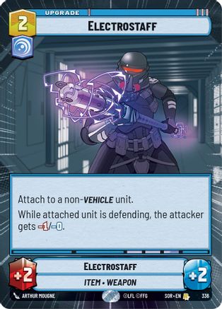 Electrostaff (Hyperspace) (336)[Spark of Rebellion] Star Wars: Unlimited Single Disney