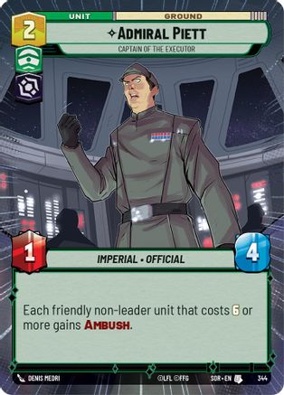 Admiral Piett - Captain of the Executor (Hyperspace) (344)[Spark of Rebellion] Star Wars: Unlimited Single Disney