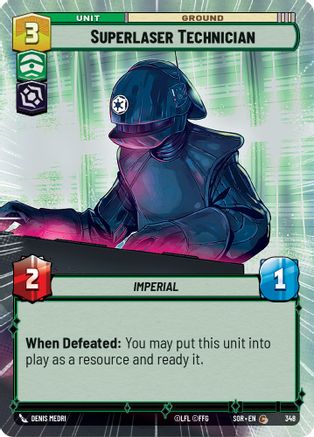 Superlaser Technician (Hyperspace) (348)[Spark of Rebellion] Foil Star Wars: Unlimited Single Disney