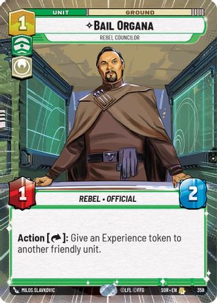 Bail Organa - Rebel Councilor (Hyperspace) (358)[Spark of Rebellion] Star Wars: Unlimited Single Disney