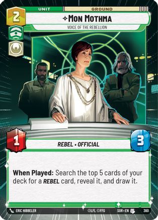 Mon Mothma - Voice of the Rebellion (Hyperspace) (360)[Spark of Rebellion] Star Wars: Unlimited Single Disney