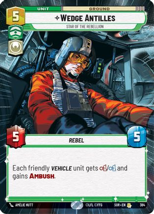 Wedge Antilles - Star of the Rebellion (Hyperspace) (364)[Spark of Rebellion] Star Wars: Unlimited Single Disney