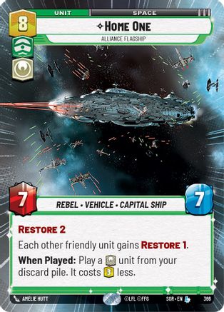 Home One - Alliance Flagship (Hyperspace) (366)[Spark of Rebellion] Star Wars: Unlimited Single Disney