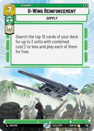 U-Wing Reinforcement (Hyperspace) (368)[Spark of Rebellion] Foil Star Wars: Unlimited Single Disney