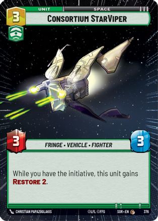 Consortium StarViper (Hyperspace) (376)[Spark of Rebellion] Foil Star Wars: Unlimited Single Disney