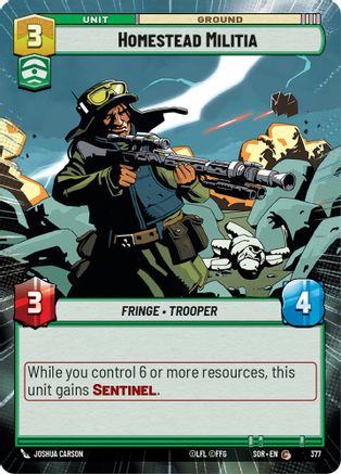 Homestead Militia (Hyperspace) (377)[Spark of Rebellion] Foil Star Wars: Unlimited Single Disney