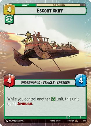 Escort Skiff (Hyperspace) (378)[Spark of Rebellion] Star Wars: Unlimited Single Disney