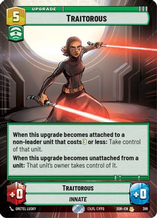 Traitorous (Hyperspace) (386)[Spark of Rebellion] Star Wars: Unlimited Single Disney