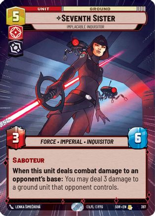 Seventh Sister - Implacable Inquisitor (Hyperspace) (397)[Spark of Rebellion] Star Wars: Unlimited Single Disney
