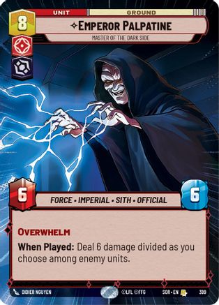 Emperor Palpatine - Master of the Dark Side (Hyperspace) (399)[Spark of Rebellion] Foil Star Wars: Unlimited Single Disney