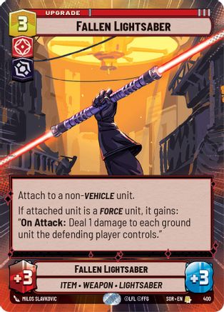 Fallen Lightsaber (Hyperspace) (400)[Spark of Rebellion] Star Wars: Unlimited Single Disney