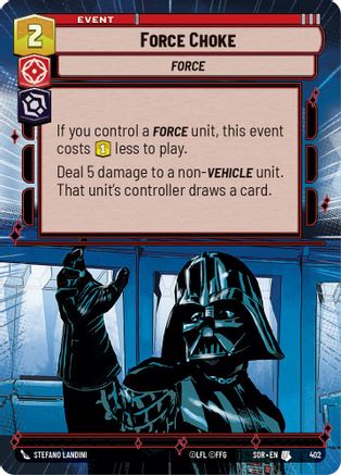 Force Choke (Hyperspace) (402)[Spark of Rebellion] Star Wars: Unlimited Single Disney