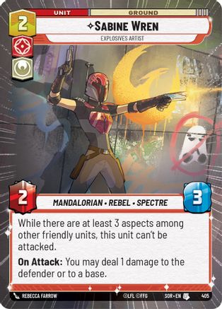 Sabine Wren - Explosives Artist (Hyperspace) (405)[Spark of Rebellion] Star Wars: Unlimited Single Disney
