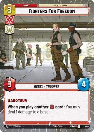 Fighters For Freedom (Hyperspace) (406)[Spark of Rebellion] Star Wars: Unlimited Single Disney