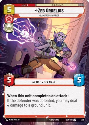 Zeb Orrelios - Headstrong Warrior (Hyperspace) (409)[Spark of Rebellion] Star Wars: Unlimited Single Disney