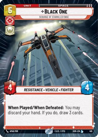 Black One - Scourge of Starkiller Base (Hyperspace) (410)[Spark of Rebellion] Star Wars: Unlimited Single Disney