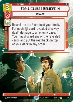 For A Cause I Believe In (Hyperspace) (415)[Spark of Rebellion] Foil Star Wars: Unlimited Single Disney